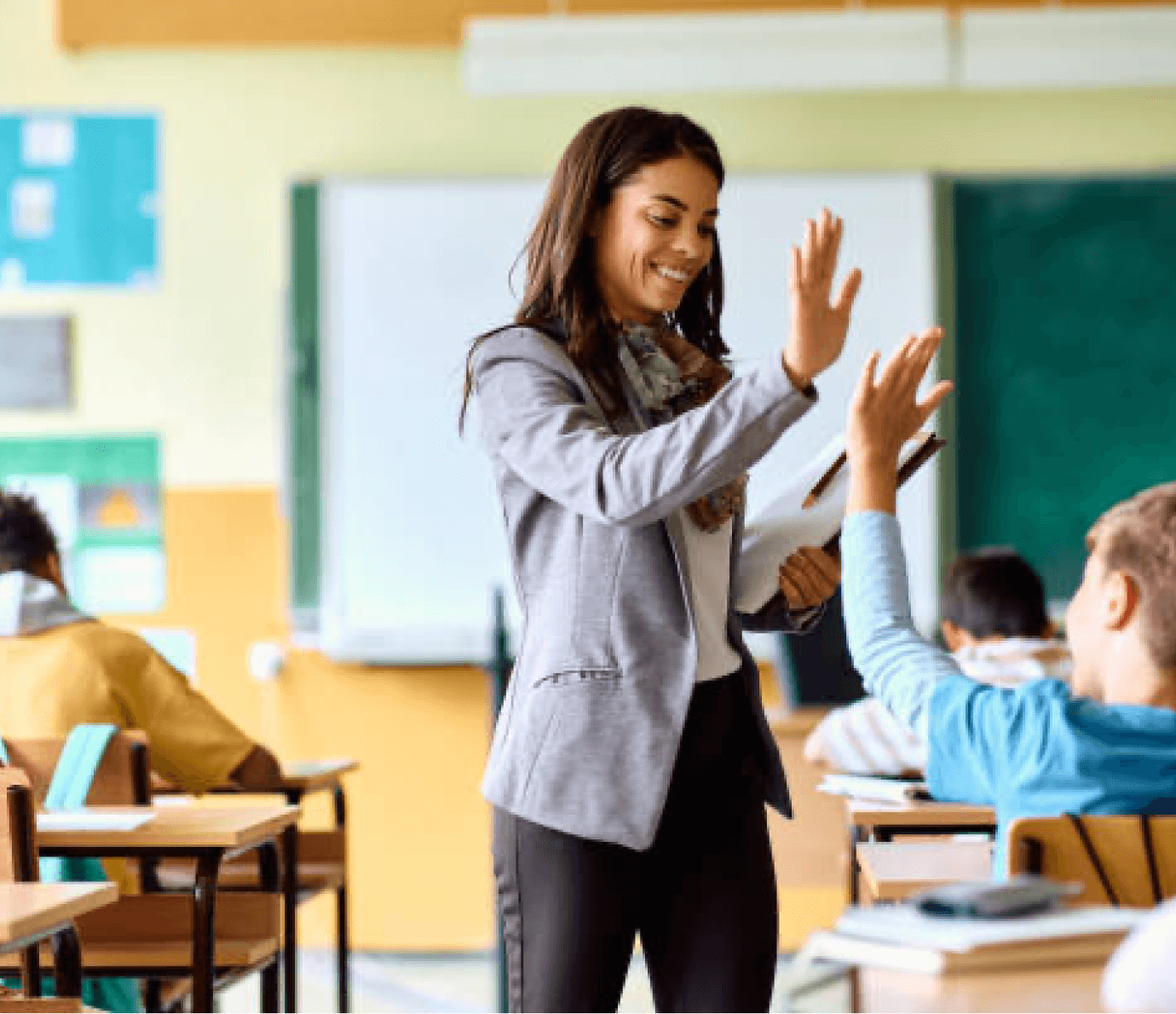 Teacher high five
